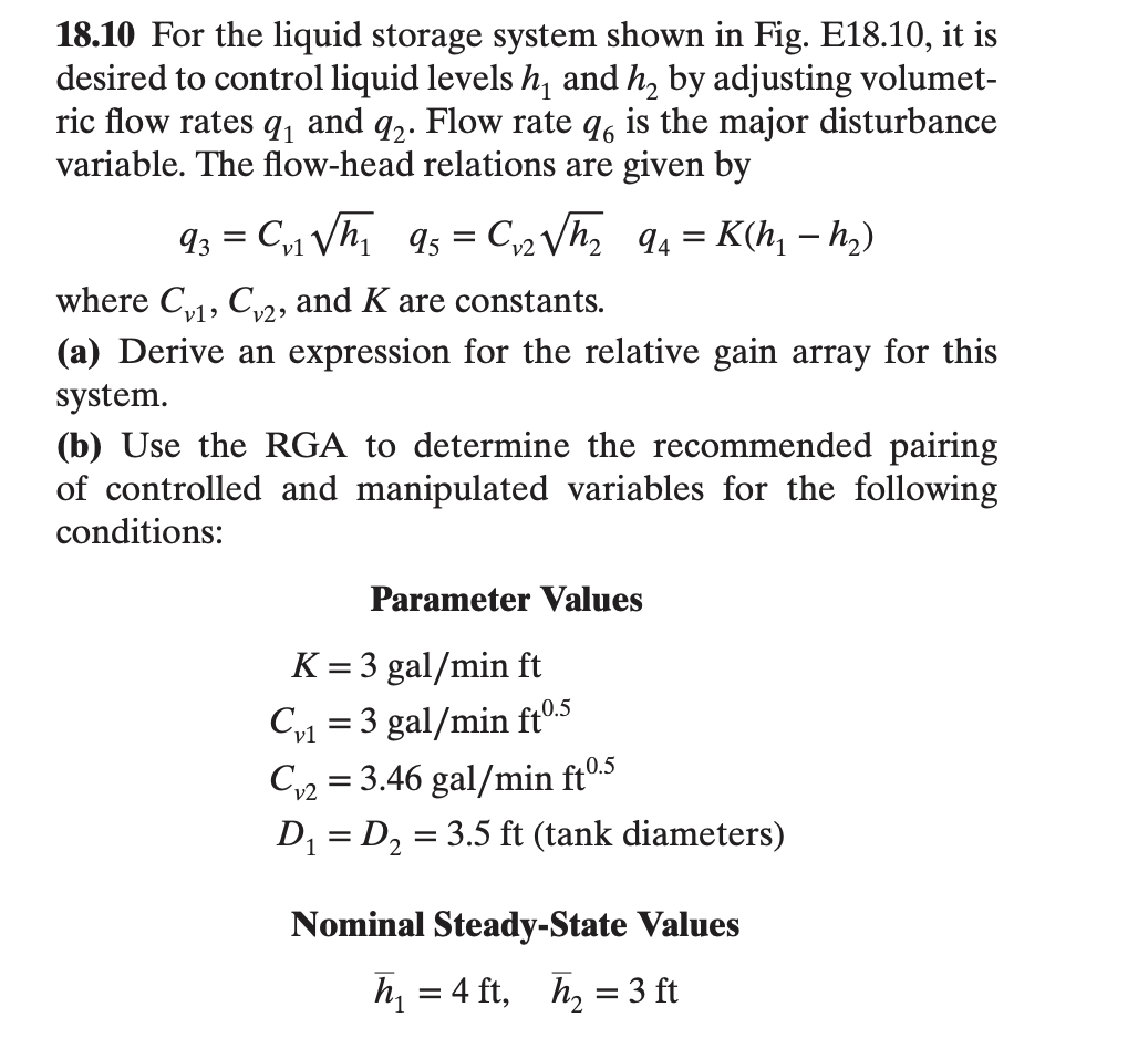 18.10 For the liquid storage system shown in Fig. | Chegg.com