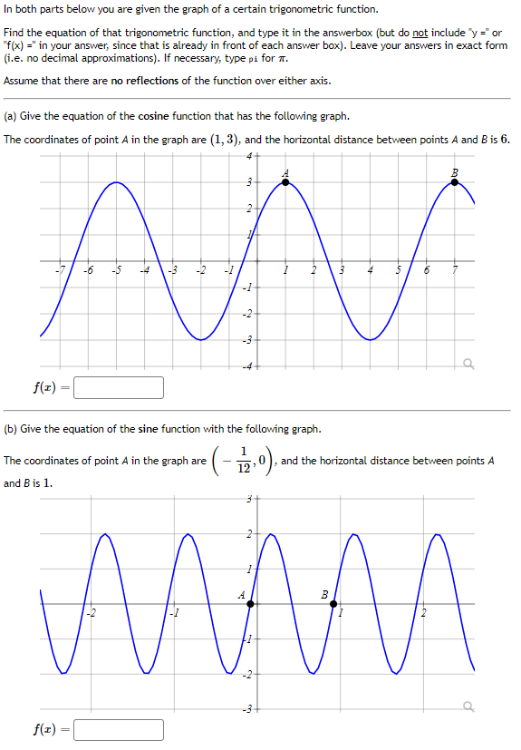 Solved In both parts below you are given the graph of a | Chegg.com