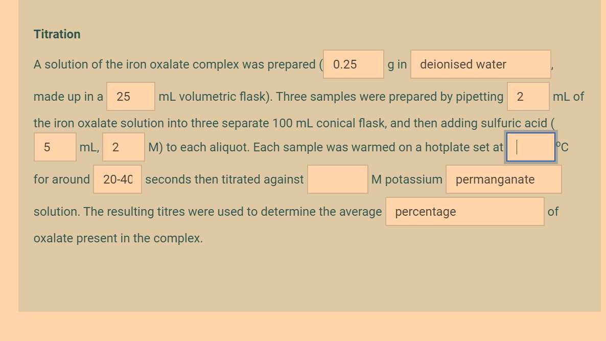 Method Synthesis A (cold) iron(III) chloride solution