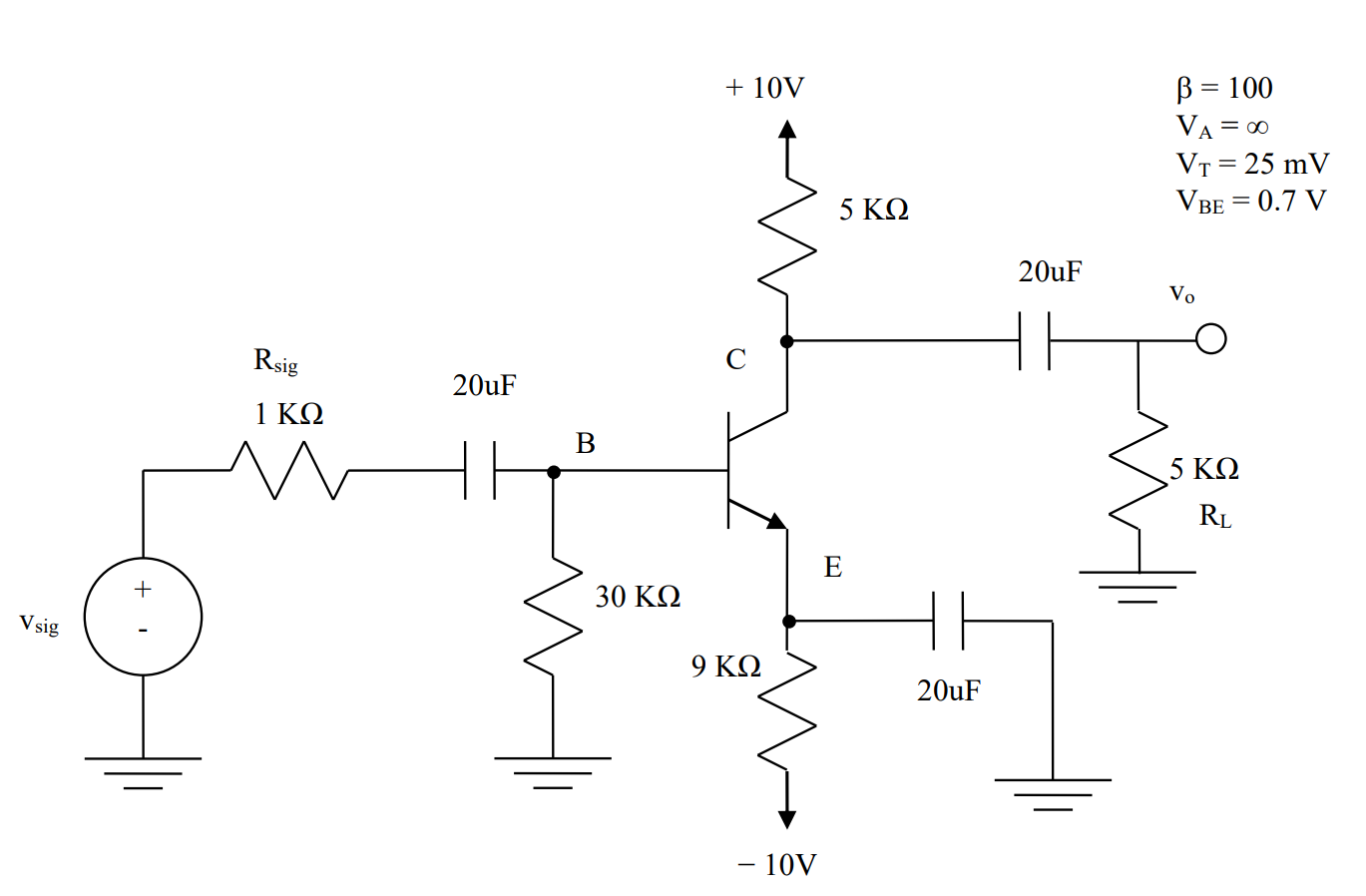 Solved 2. For the common emitter amplifier circuit below, | Chegg.com