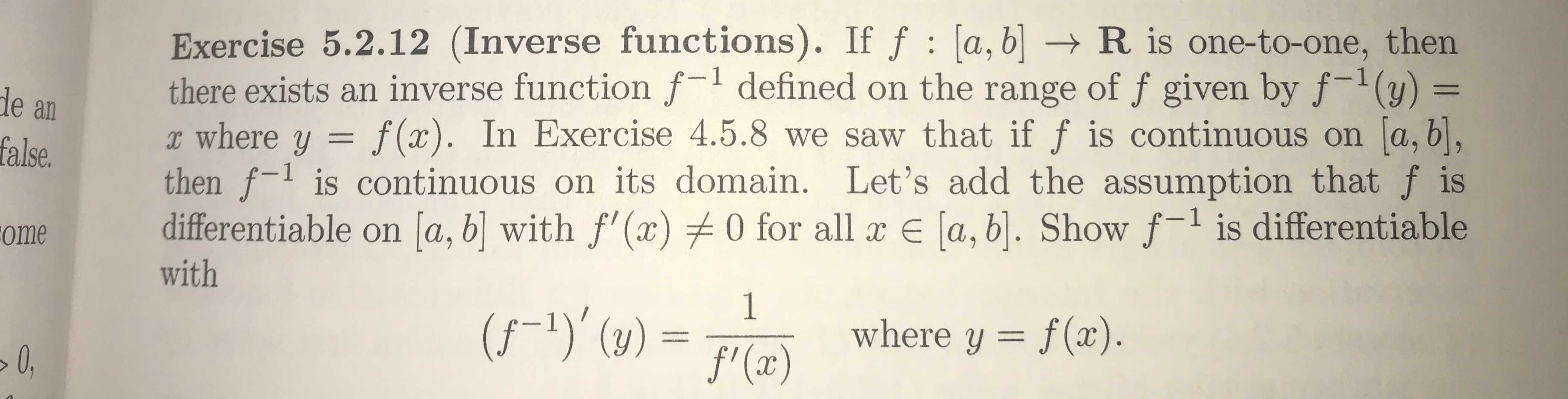 Solved He An False Exercise 5 2 12 Inverse Functions If Chegg