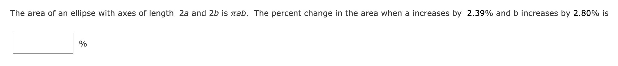 Solved The area of an ellipse with axes of length 2a and 2b | Chegg.com