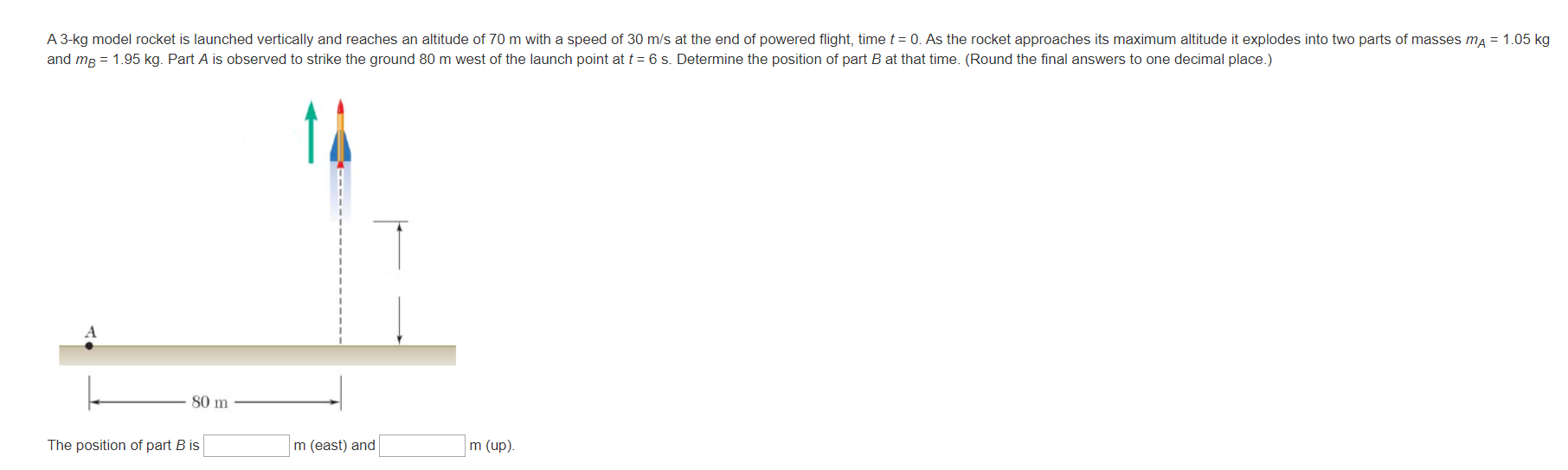Solved A 3kg model rocket is launched vertically and