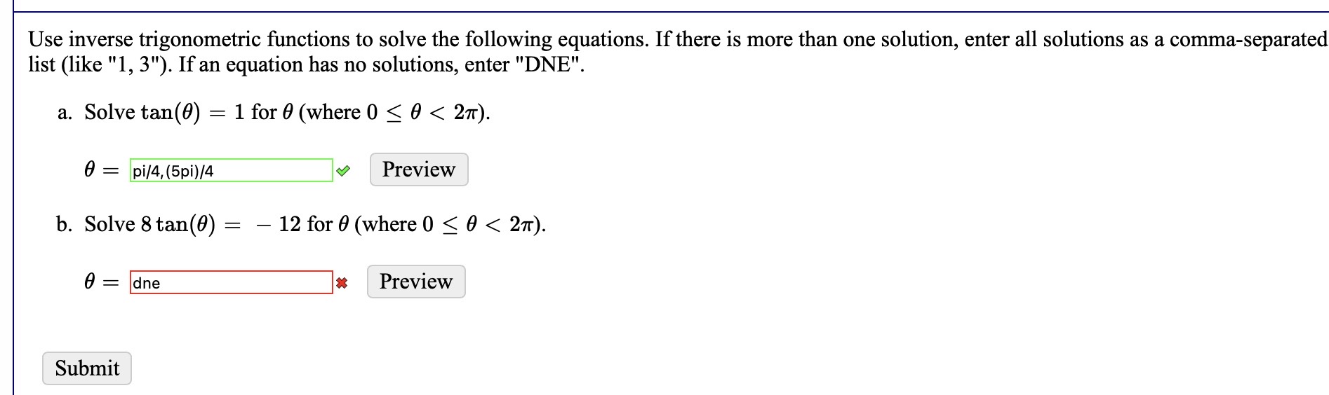 Solved Use Inverse Trigonometric Functions To Solve The | Chegg.com