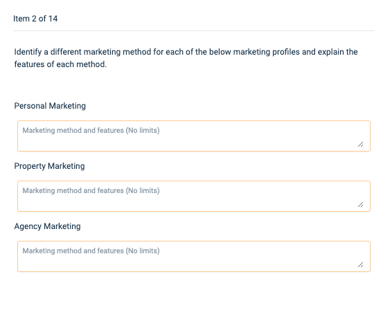 Identify a different marketing method for each of the below marketing profiles and explain the features of each method.
Perso