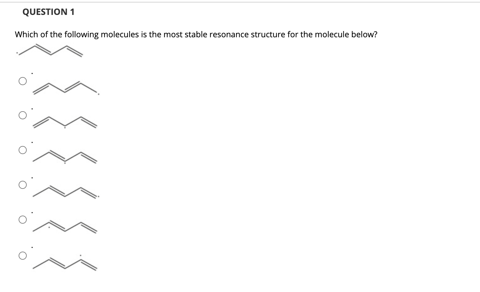 solved-which-of-the-following-molecules-is-the-most-stable-chegg