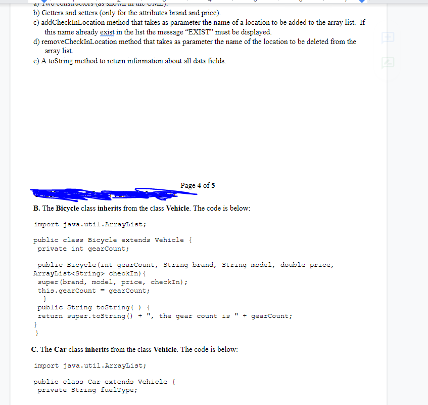 Solved Question 1 (20 points] Implement the class Vehicle | Chegg.com