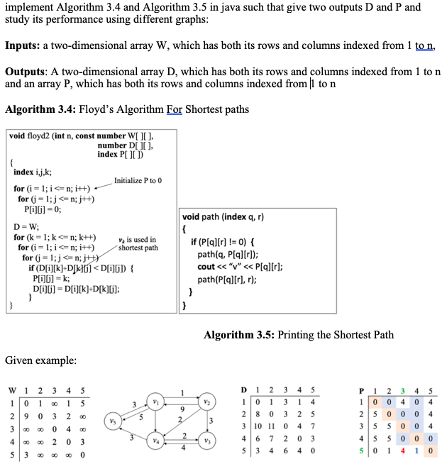 Solved implement Algorithm 3.4 and Algorithm 3.5 in java | Chegg.com