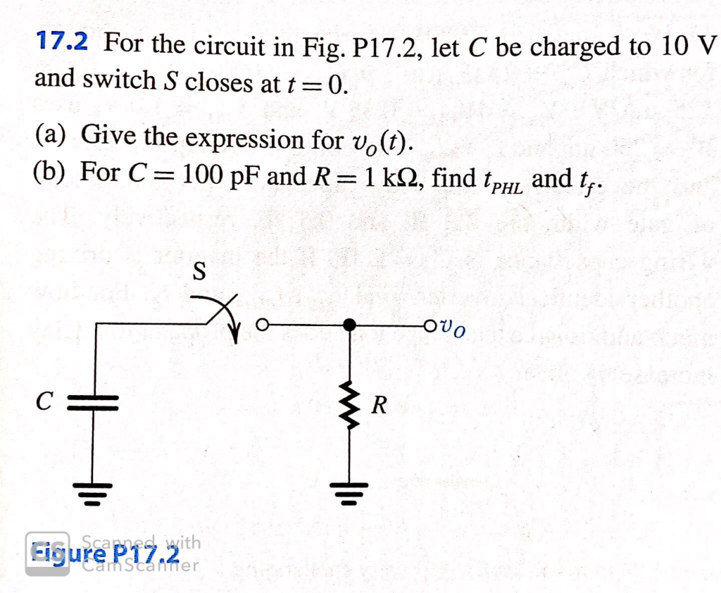 Solved 17.2 For the circuit in Fig. P17.2, let C be charged