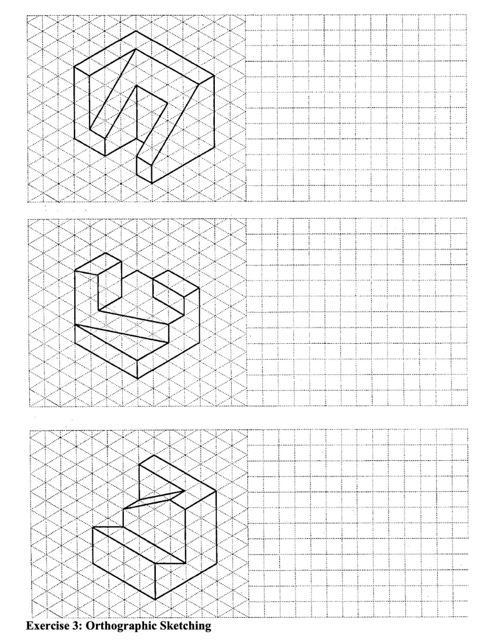 Solved Exercise 3: Orthographic Sketching | Chegg.com
