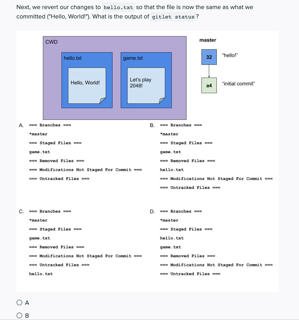 Solved Next, We Run Gitlet Add Game.Txt. What Is The Output | Chegg.Com