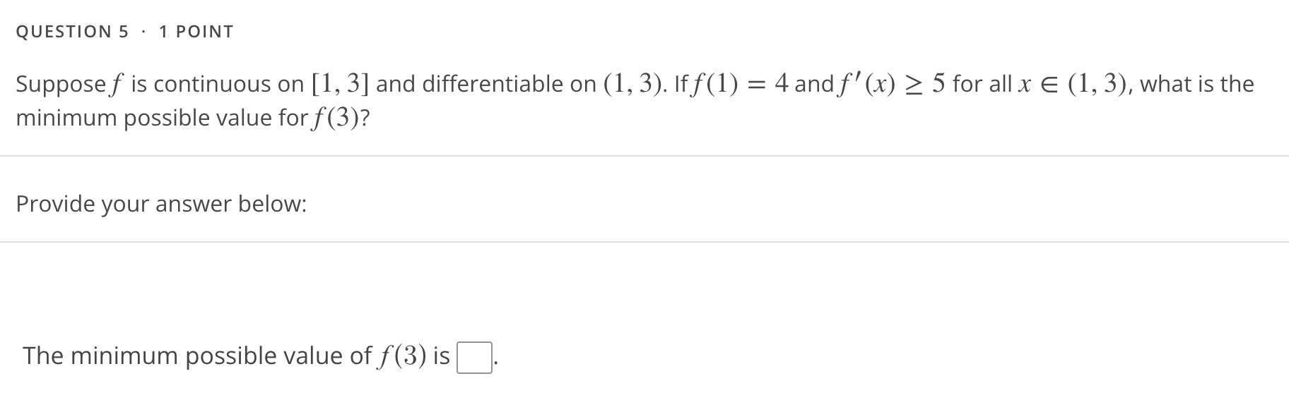 Solved Suppose F Is Continuous On [1,3] And Differentiable | Chegg.com