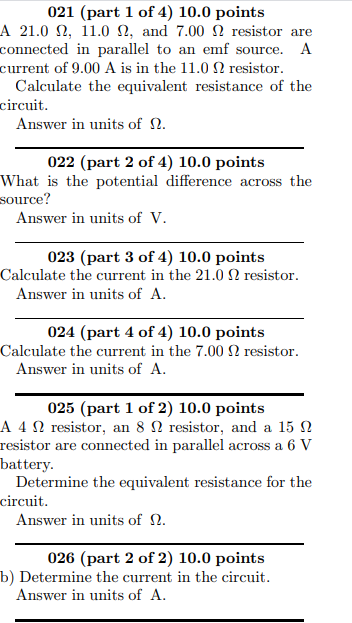 Solved 021 (part 1 of 4) 10.0 points A 21.0 S2, 11.0 1, and | Chegg.com