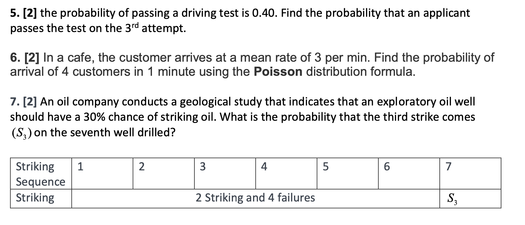Solved 5. [2] the probability of passing a driving test is | Chegg.com