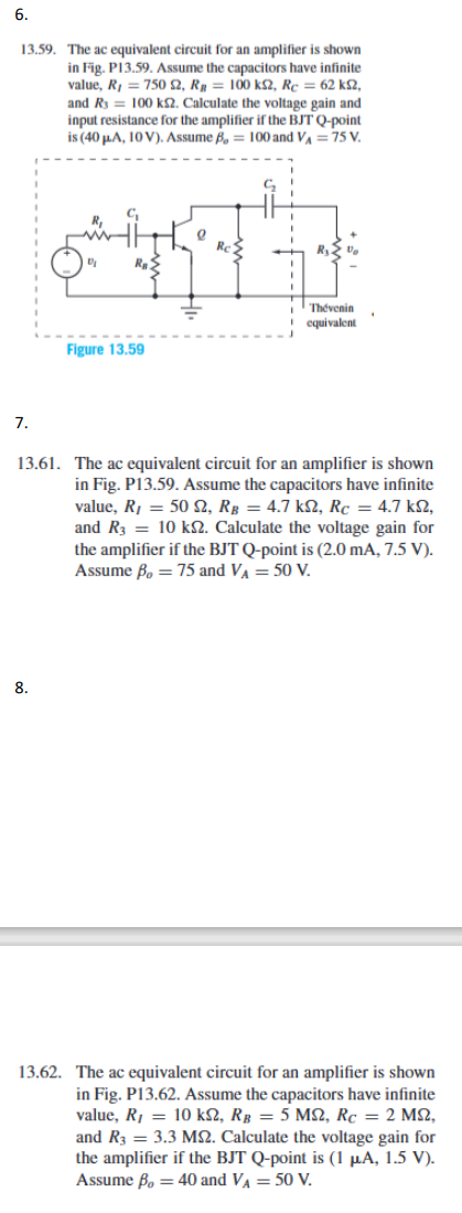 Solved 14.1. Draw the ac equivalent circuits for, and | Chegg.com