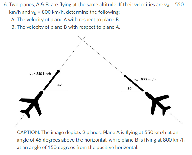 Solved Two Planes, A&B, ﻿are Flying At The Same Altitude. If | Chegg.com