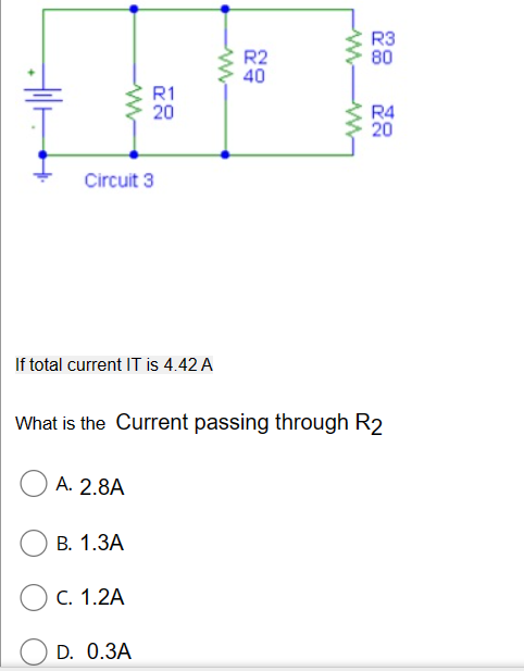 Solved If total current IT is 4.42AWhat is the Current | Chegg.com