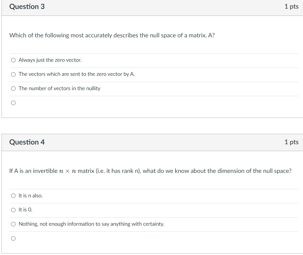 Solved Question 1 1 pts Equivalent matrices have the same Chegg