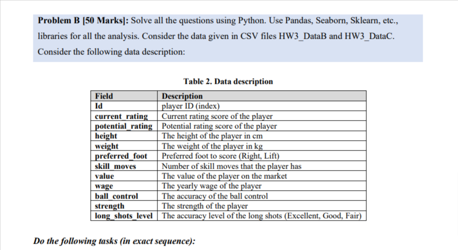 Solved Problem B [50 Marks]: Solve all the questions using | Chegg.com