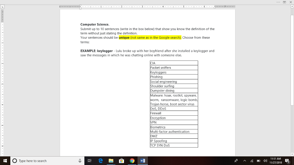 Solved Computer Science Submit up to 10 sentences (write in