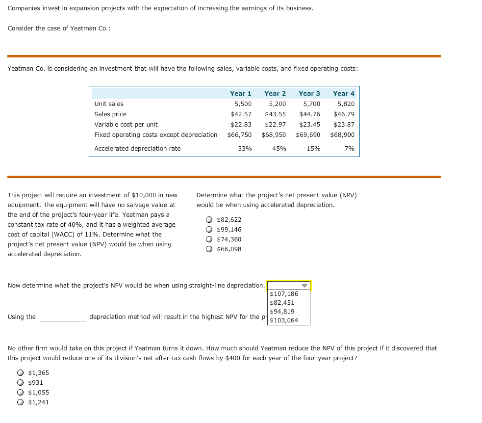 solved-companies-invest-in-expansion-projects-with-the-chegg