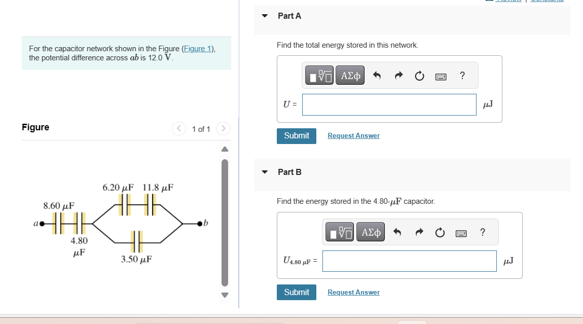 Solved For the capacitor network shown in the Figure (Figure | Chegg.com