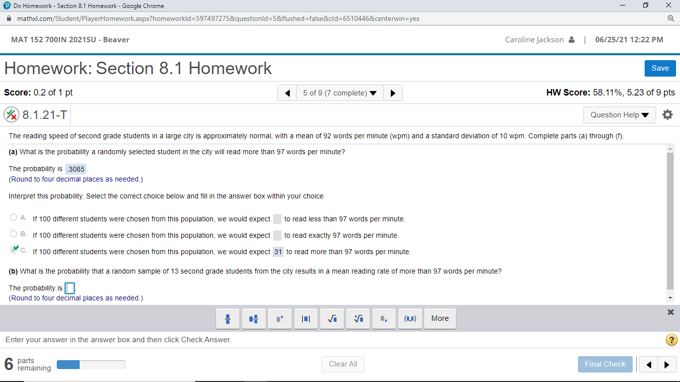Solved 0 X Do Homework - Section 8.1 Homework - Google | Chegg.com