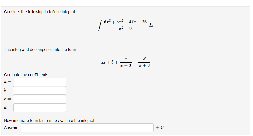 Solved Consider the following indefinite | Chegg.com