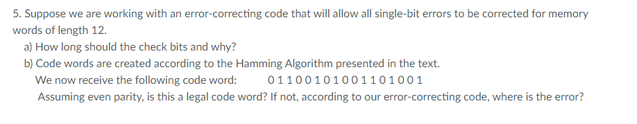 Solved 5. Suppose we are working with an error-correcting | Chegg.com