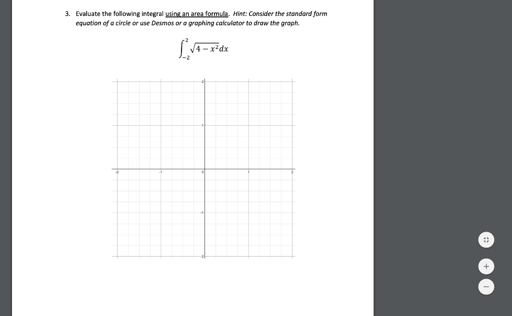 Solved 3. Evaluate the following integral using an area