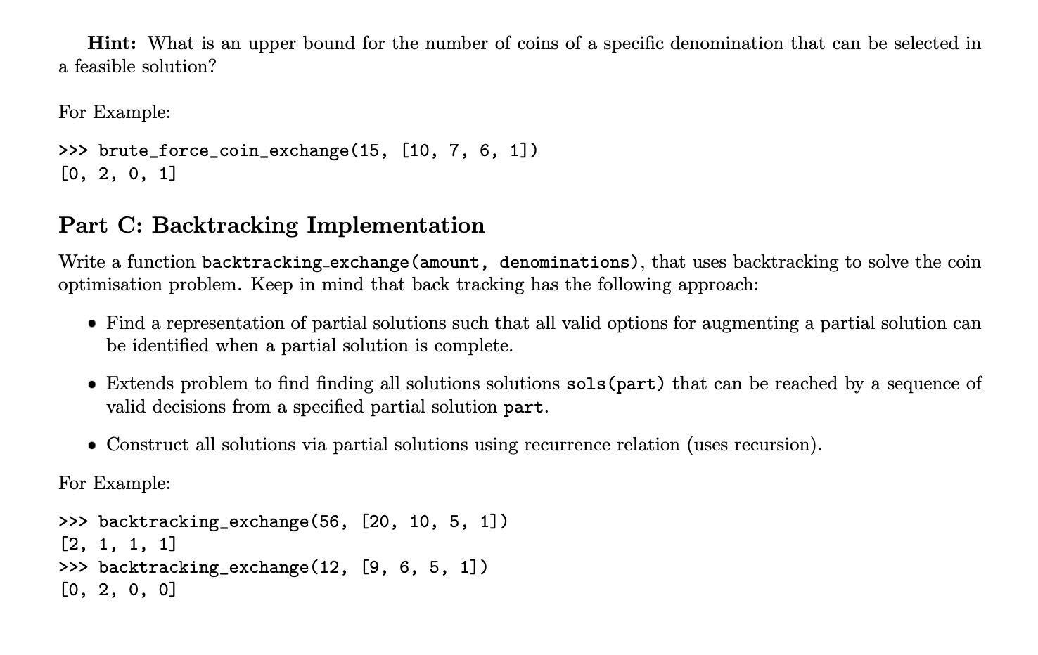 Solved Task 2: Coin Exchange Problem Part A: Greedy | Chegg.com