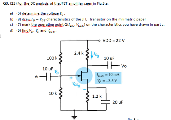 Jfet amplifier dc analysis of amplifier