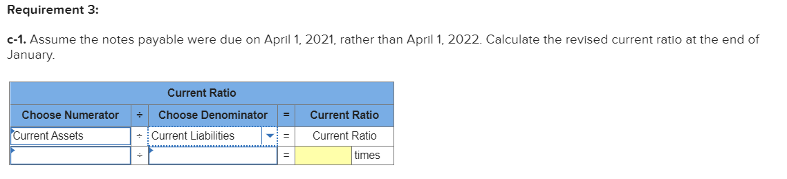 Solved a-1. Calculate the current ratio at the end of | Chegg.com