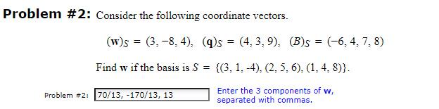 Solved Problem \#2: Consider the following coordinate | Chegg.com