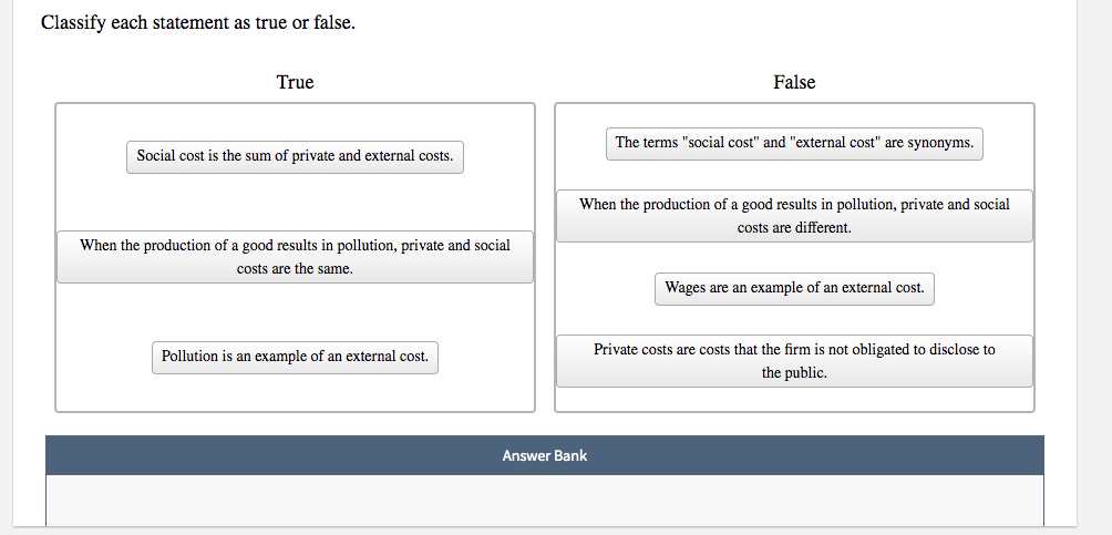 Solved Classify each statement as true or false. True False 