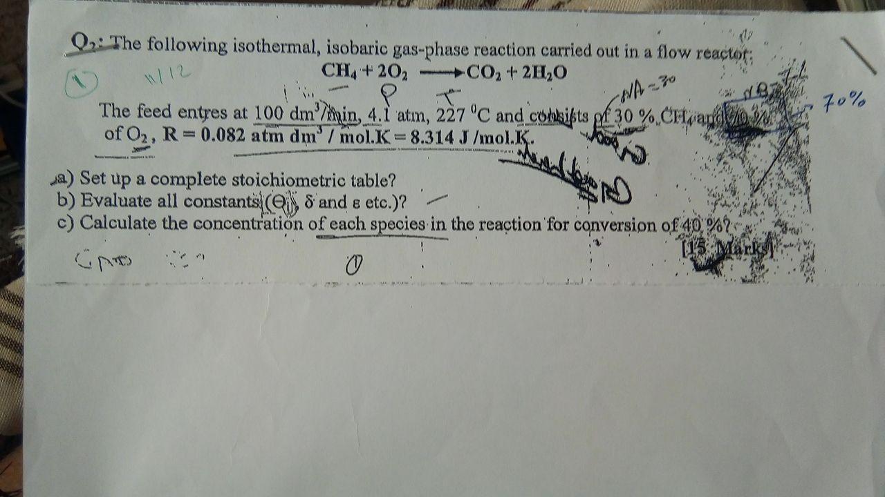 Solved 12 Q: The Following Isothermal, Isobaric Gas-phase | Chegg.com