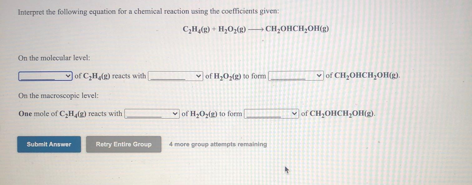 Solved The balanced chemical equation for the reaction Chegg