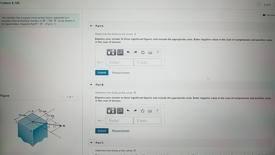 Solved roblem 6.105 3 of 4 Review The member has a square | Chegg.com