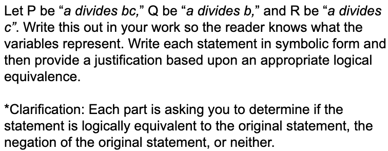 Solved 1. Let A,b, And C Be Integers. Consider The Following | Chegg.com