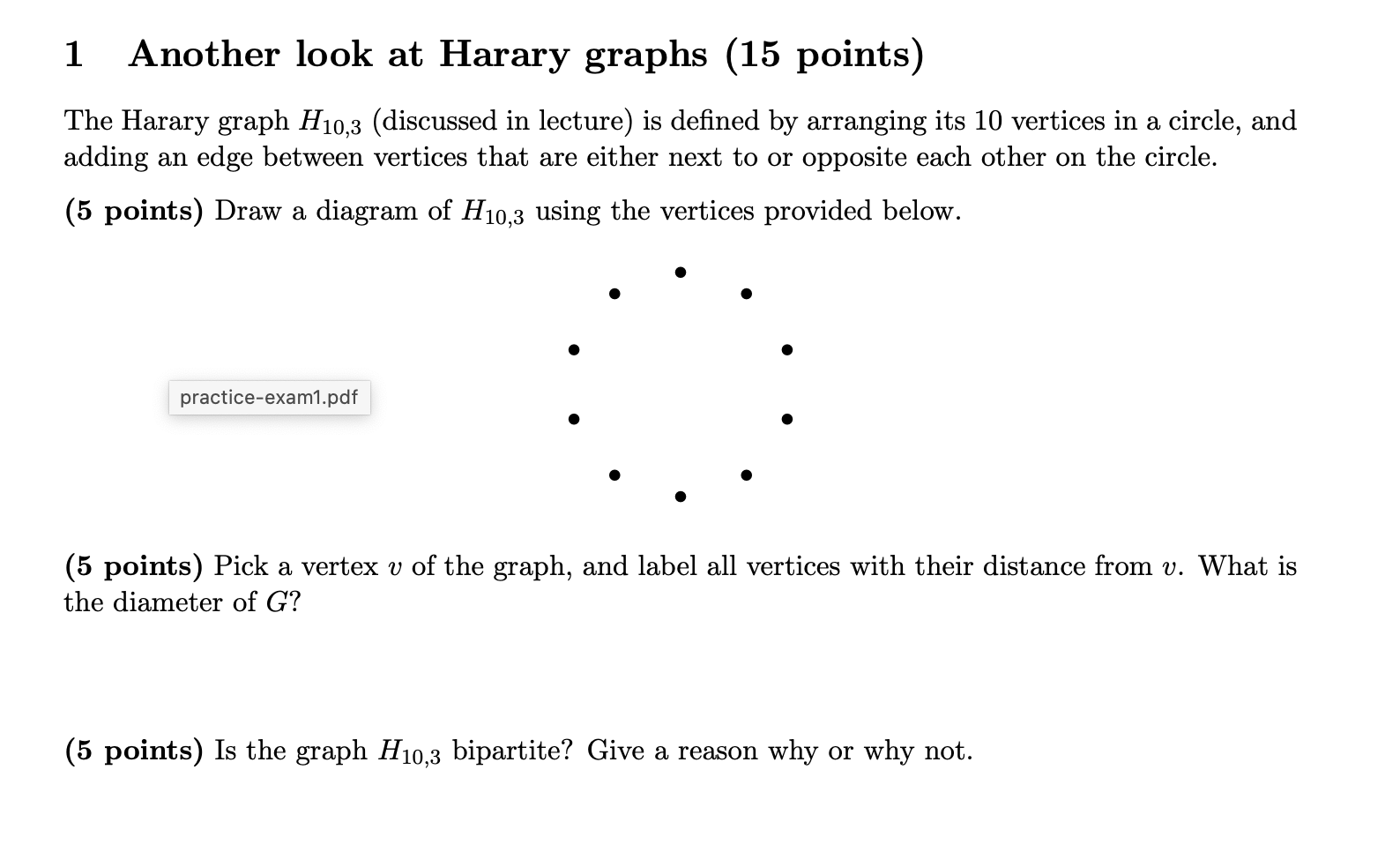 Solved 1 ﻿Another look at Harary graphs (15 ﻿points)The | Chegg.com