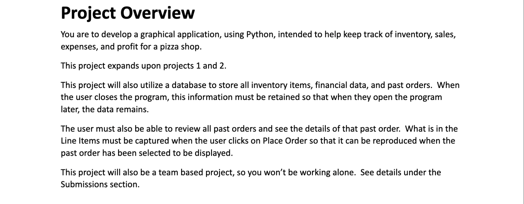 Solved Project Overview You are to develop a graphical | Chegg.com