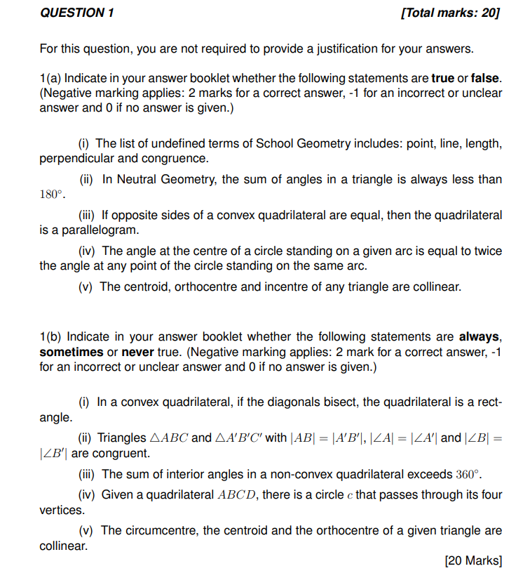 Solved QUESTION 1 [Total Marks: 20] For This Question, You | Chegg.com