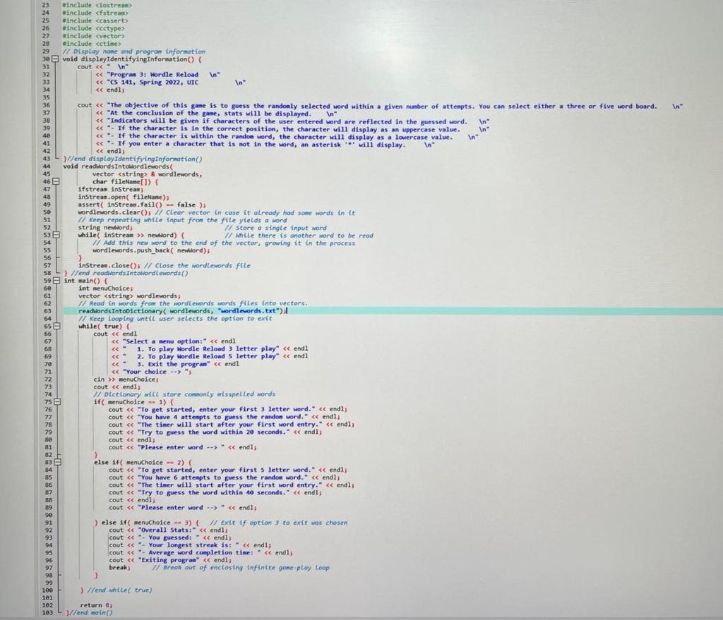 Solved Write c++ program of Wordle Reload by creating a | Chegg.com