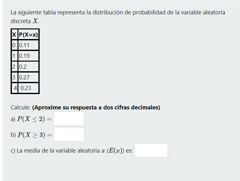 Solved La siguiente tabla representa la distribución de | Chegg.com