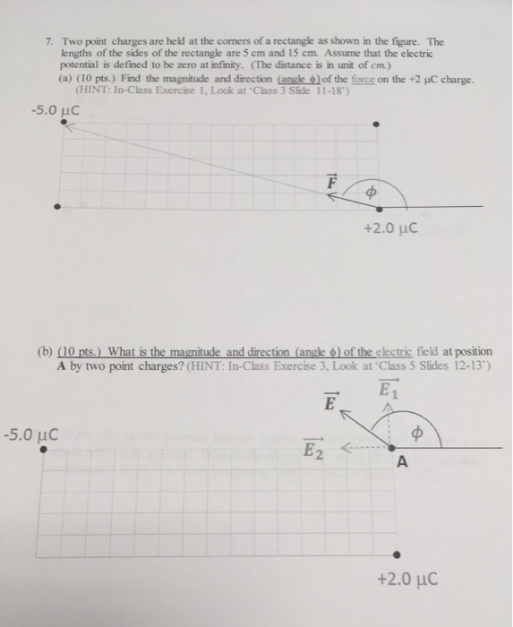 Solved Two point charges are held at the corners of a | Chegg.com