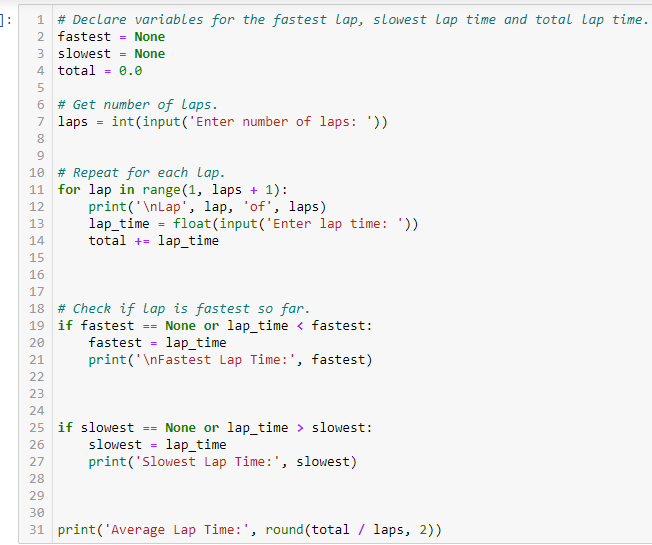 Solved Problem 1: Lap Time Write a program that asks the | Chegg.com