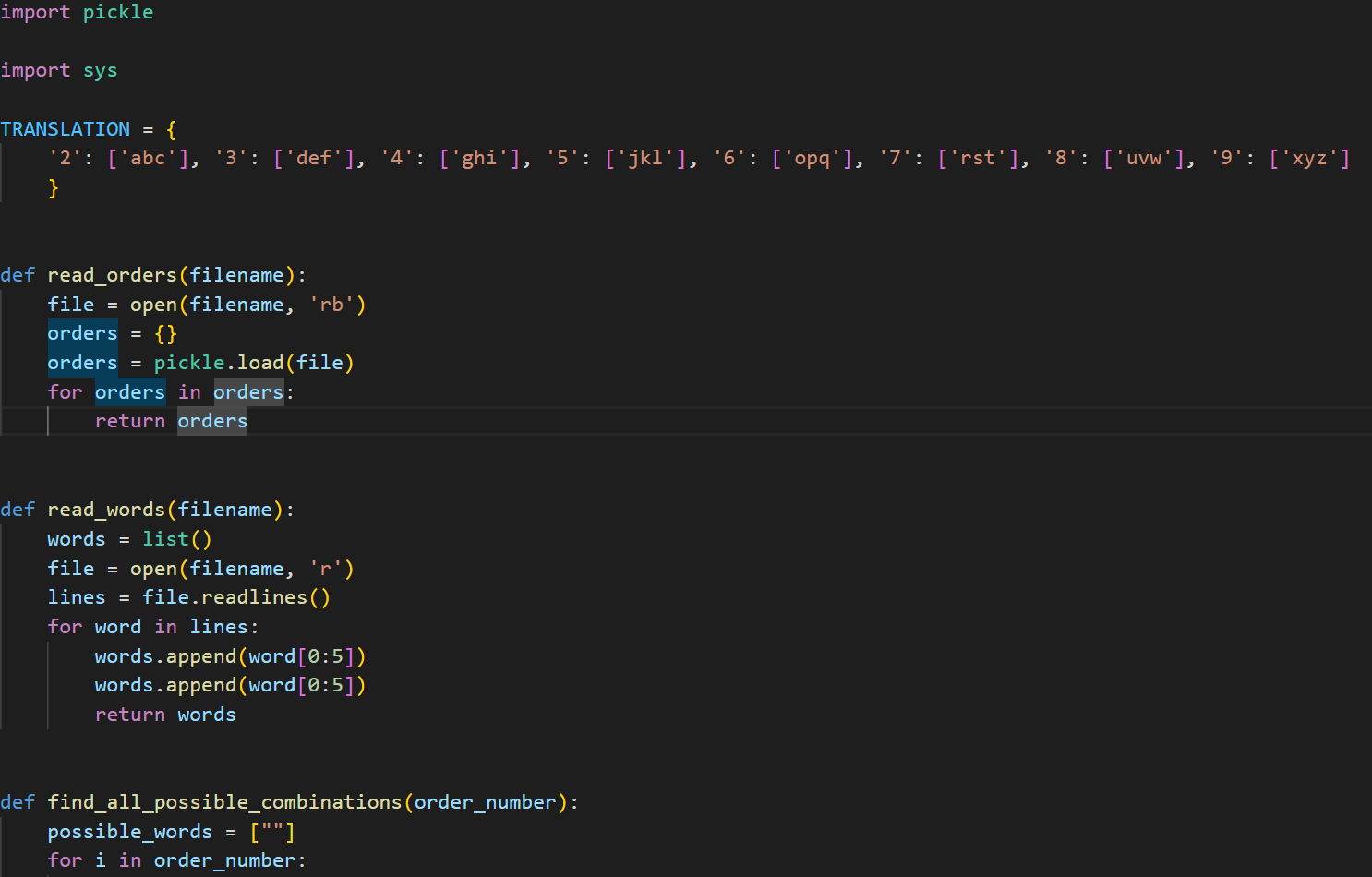 Solved def main() : display_possible_words( )Does not match | Chegg.com