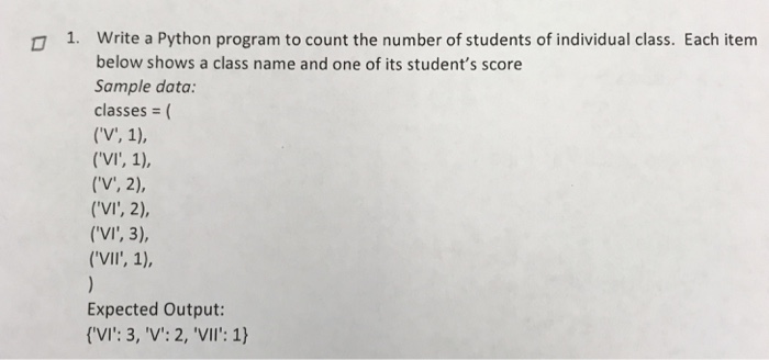 Solved 1, write a Python program to count the number of | Chegg.com