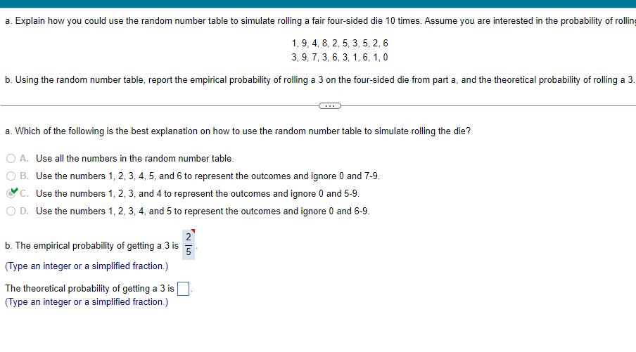 Solved A. Explain How You Could Use The Random Number Table | Chegg.com