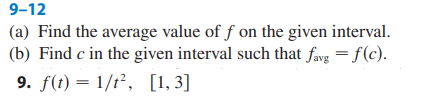 Solved 1-8 Find the average value of the function on the | Chegg.com